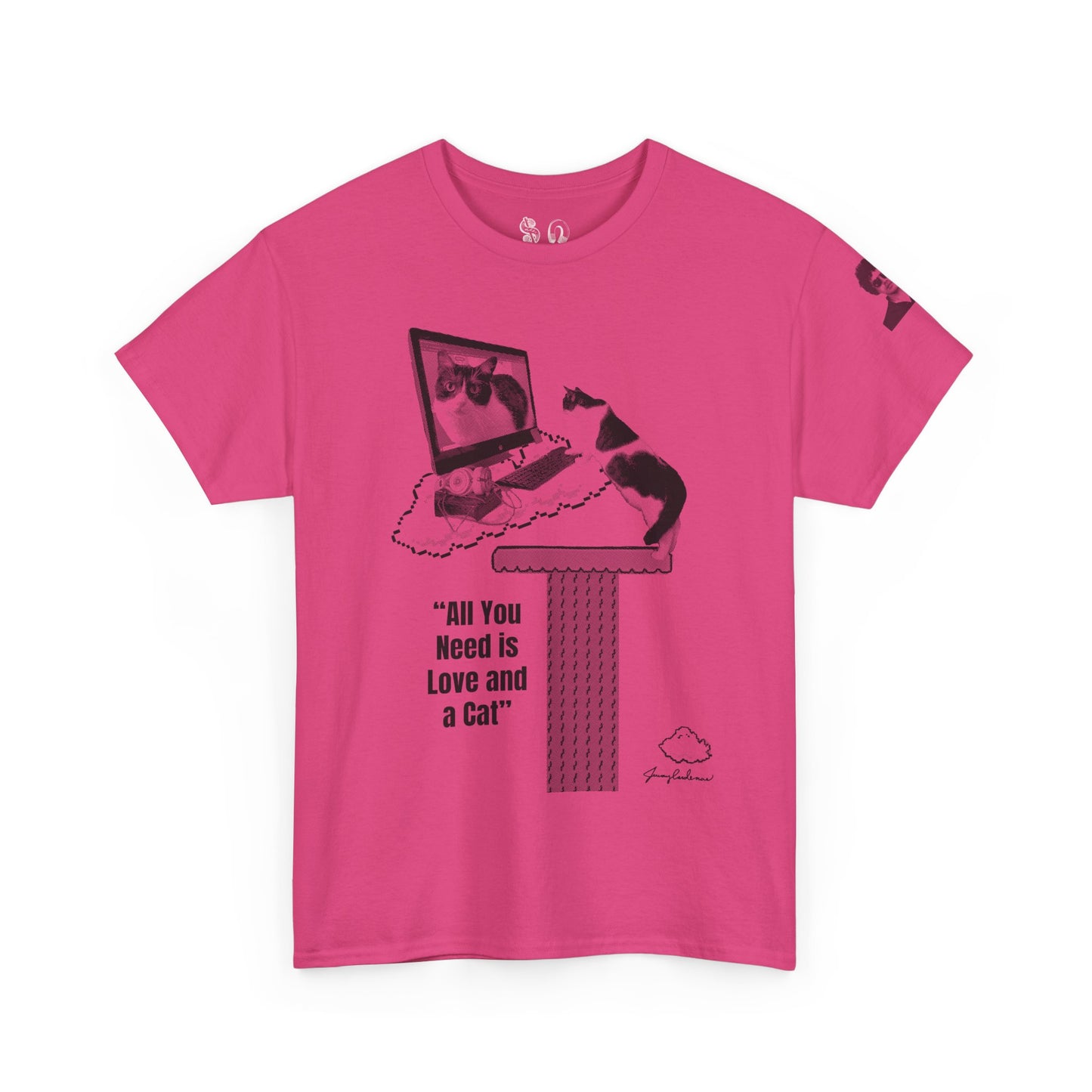 All You Need Is Love and a Cat Heavy Cotton Tee