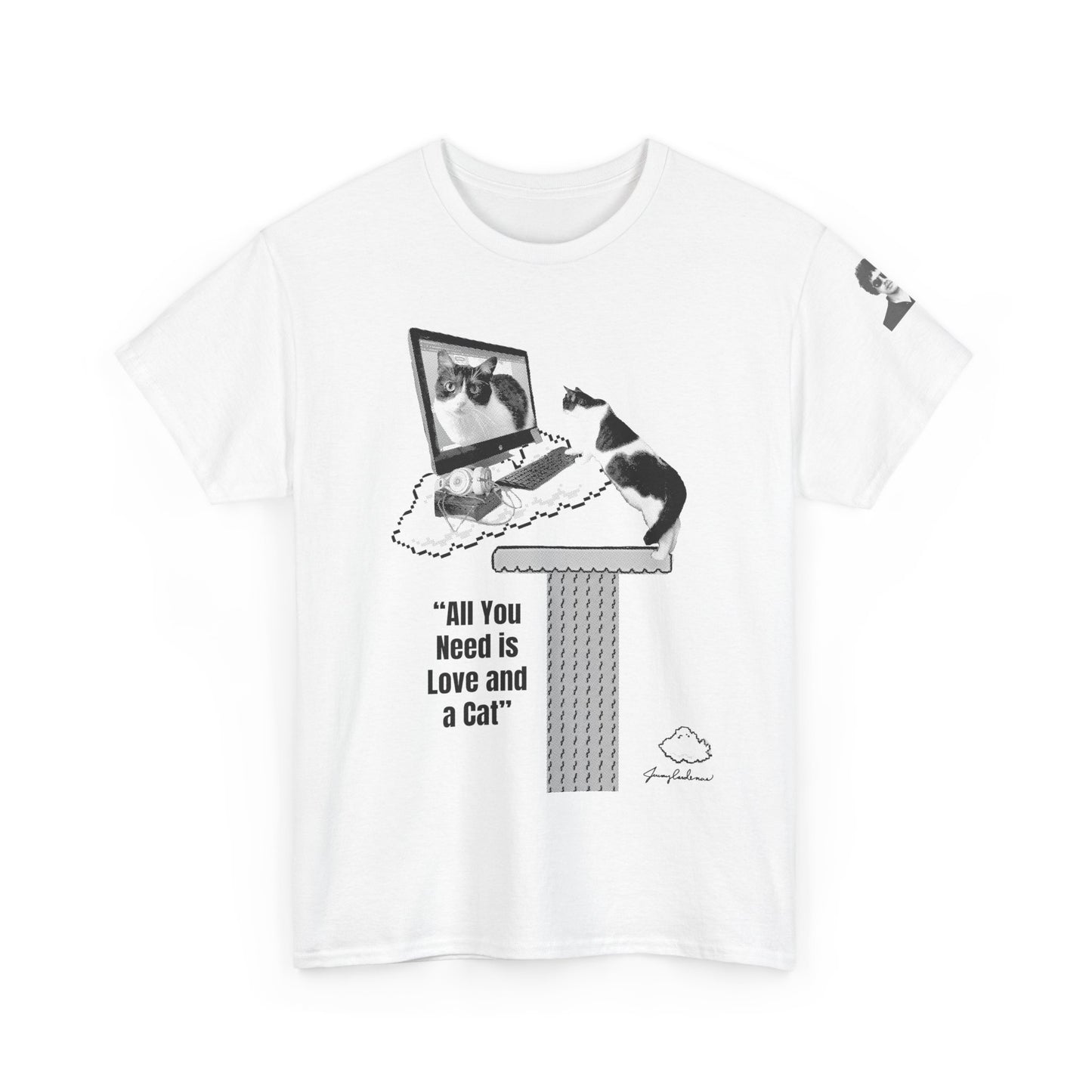 All You Need Is Love and a Cat Heavy Cotton Tee