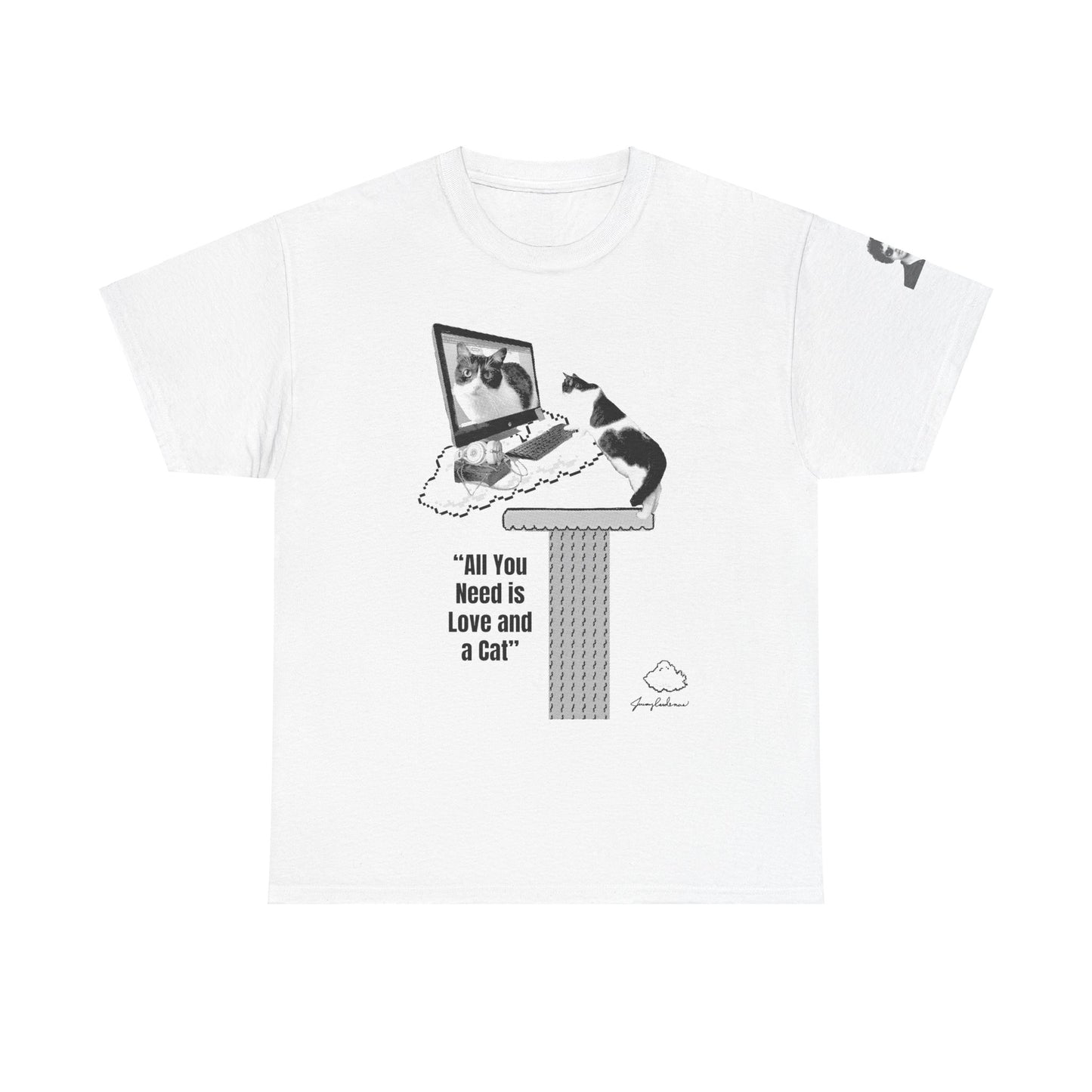 All You Need Is Love and a Cat Heavy Cotton Tee