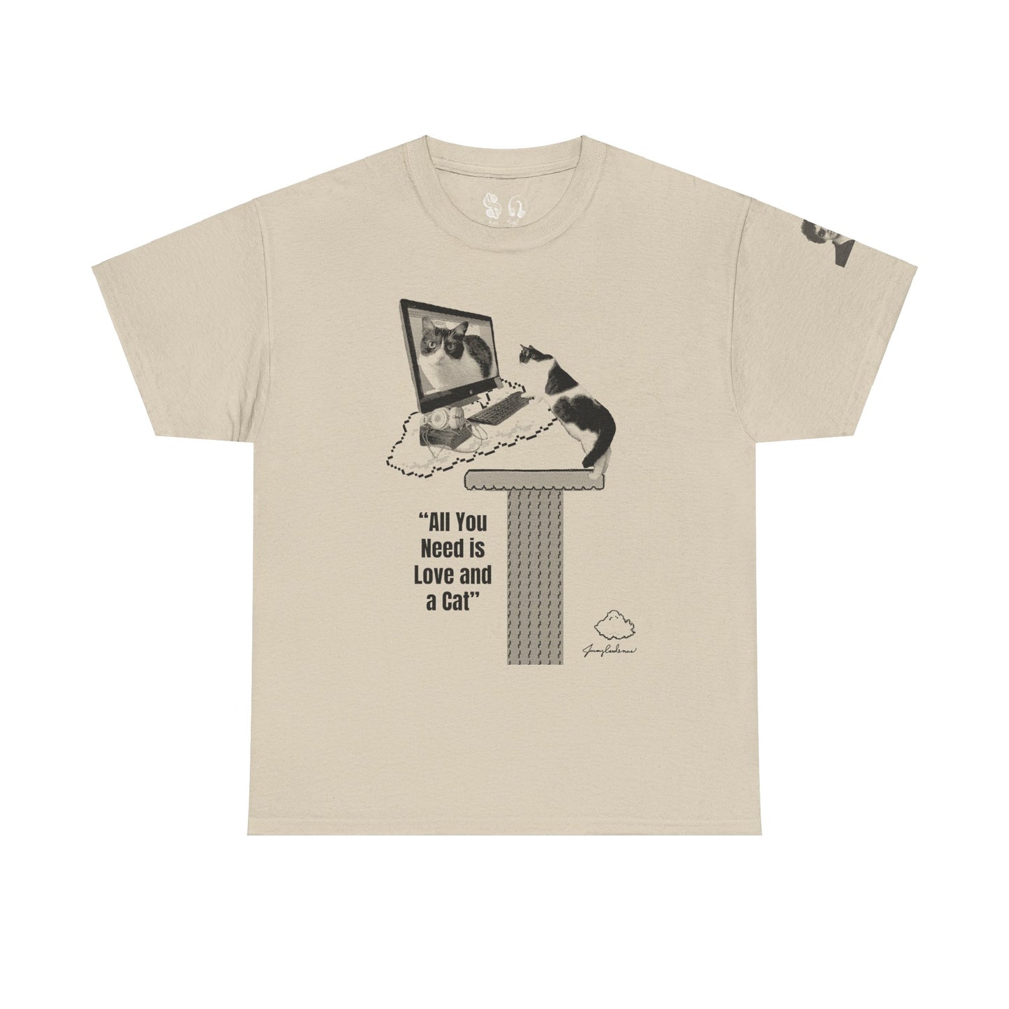 All You Need Is Love and a Cat Heavy Cotton Tee