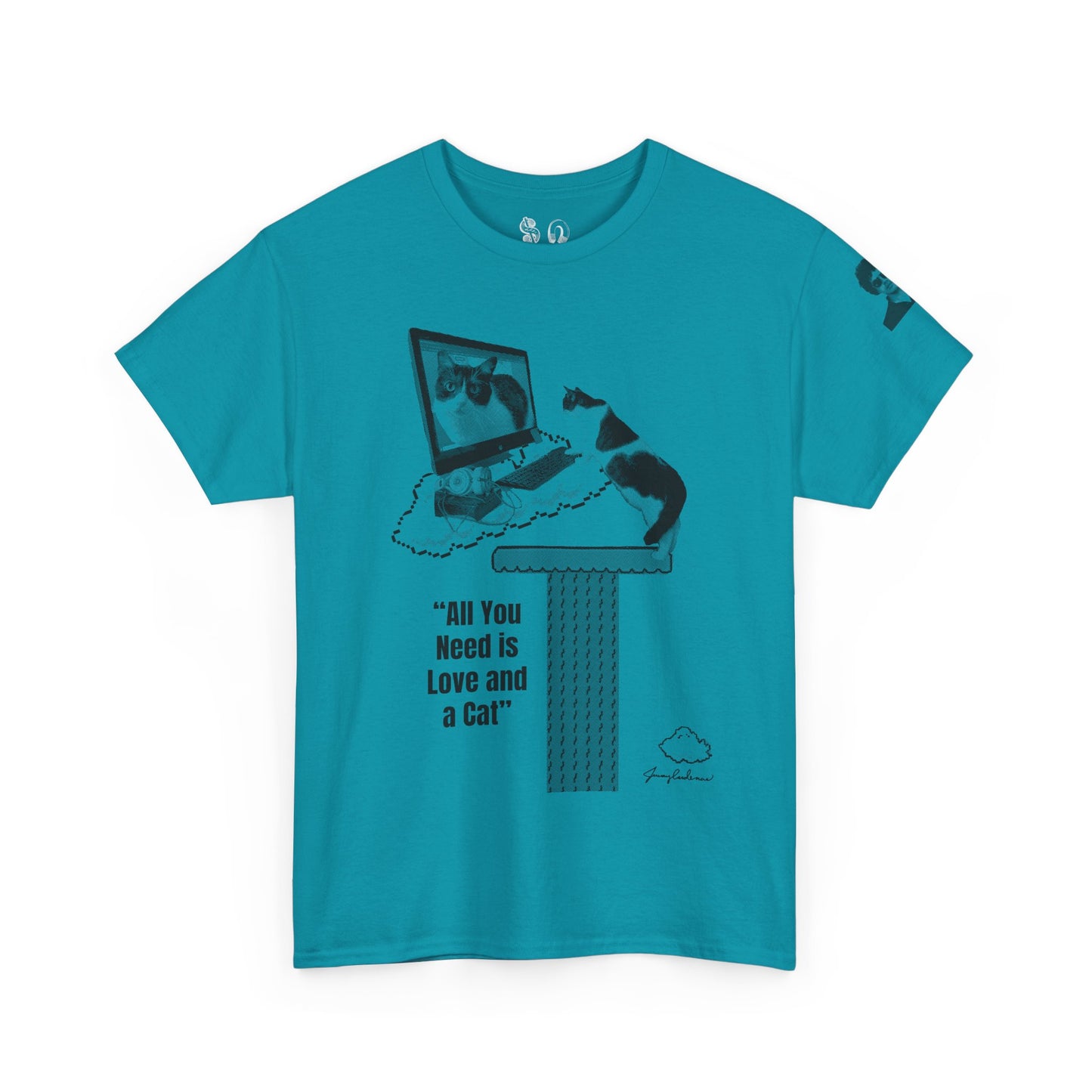 All You Need Is Love and a Cat Heavy Cotton Tee