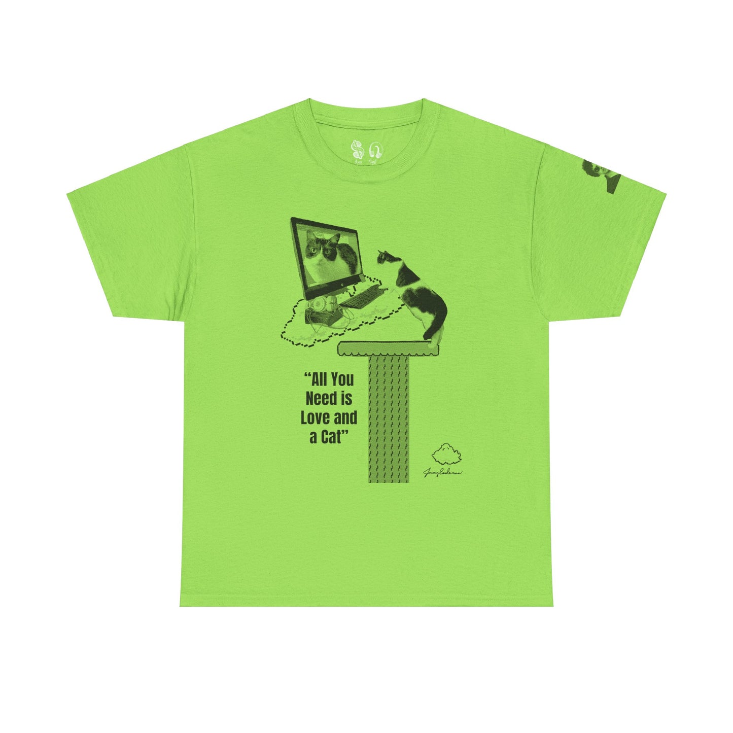 All You Need Is Love and a Cat Heavy Cotton Tee