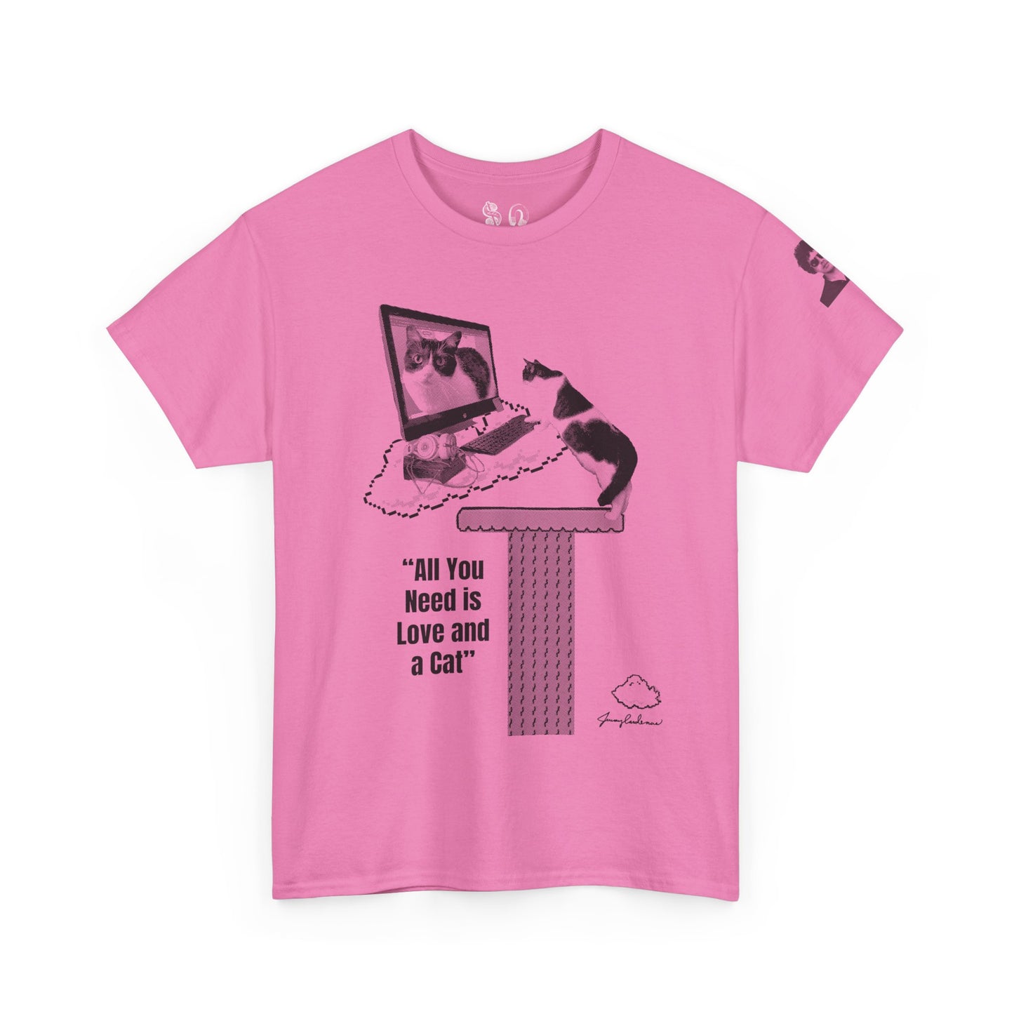 All You Need Is Love and a Cat Heavy Cotton Tee
