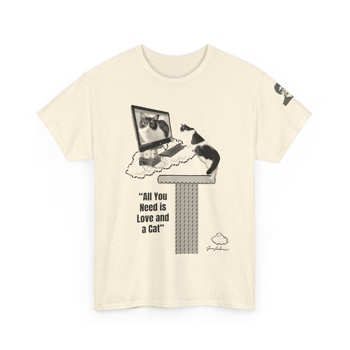All You Need Is Love and a Cat Heavy Cotton Tee