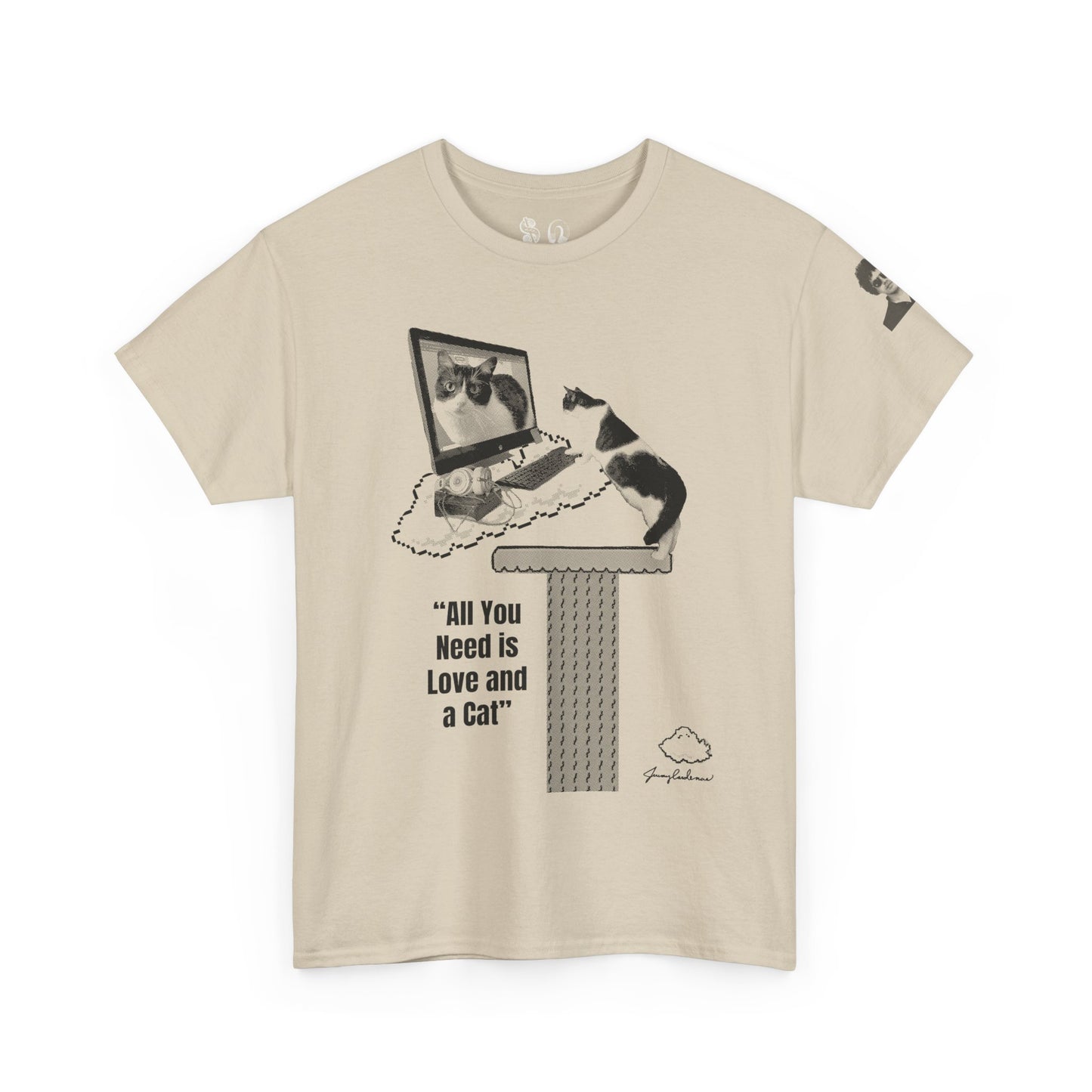 All You Need Is Love and a Cat Heavy Cotton Tee