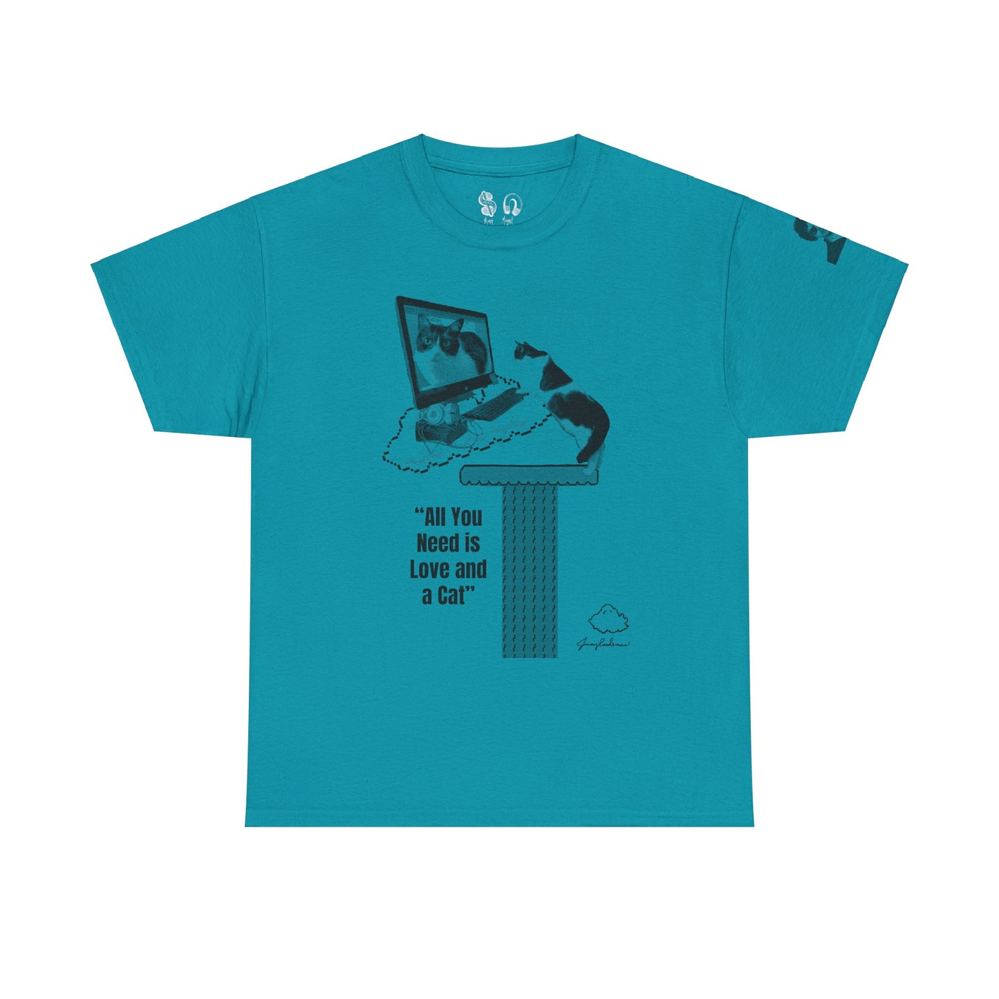 All You Need Is Love and a Cat Heavy Cotton Tee